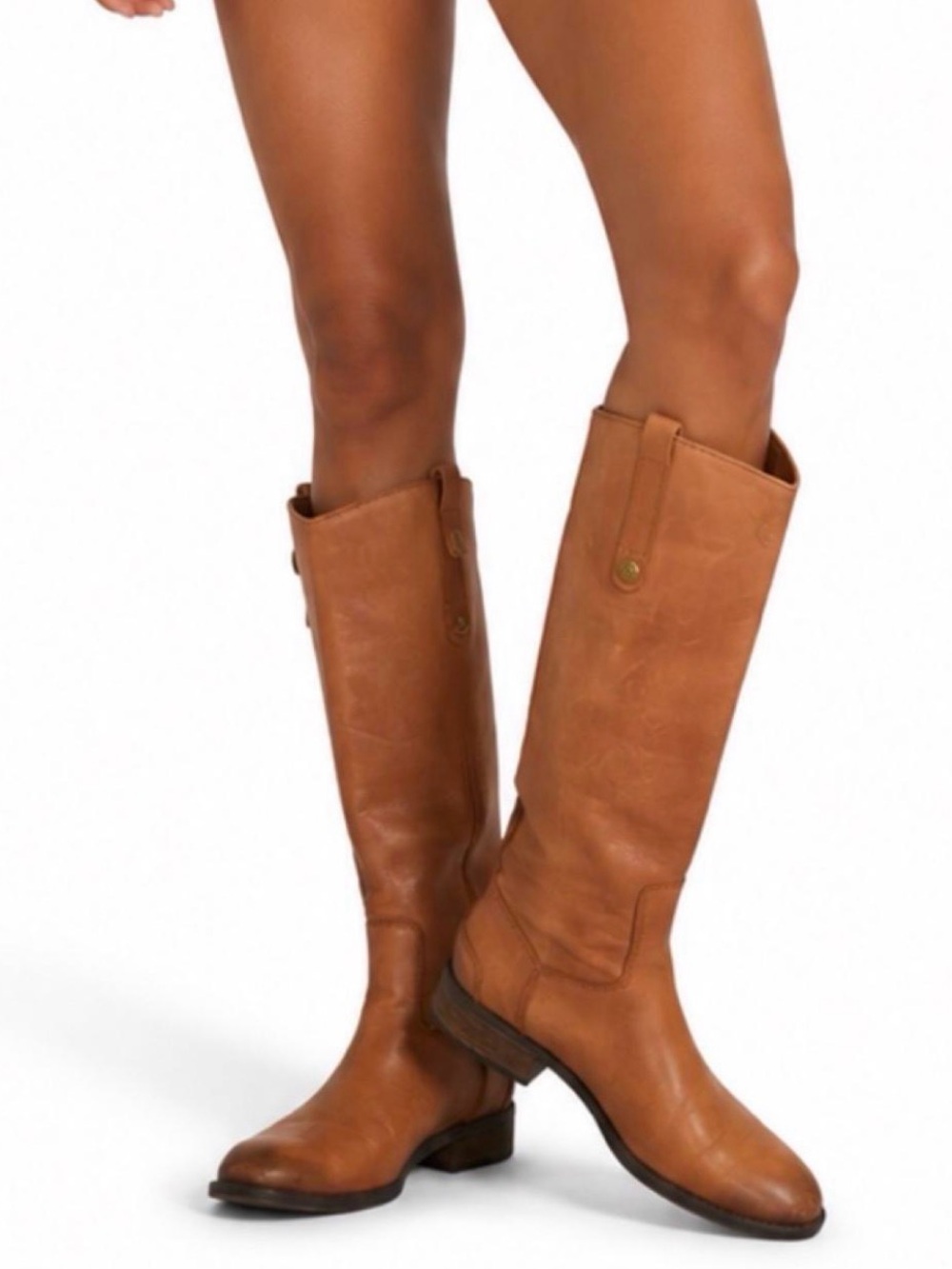Sam Edelman Cognac Leather Tall Riding Boots • Women’s 7M